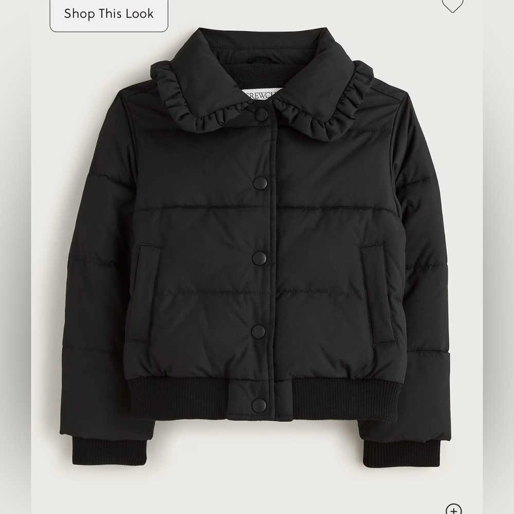 J.Crew Girls' ruffle-collar puffer jacket with PrimaLoft®